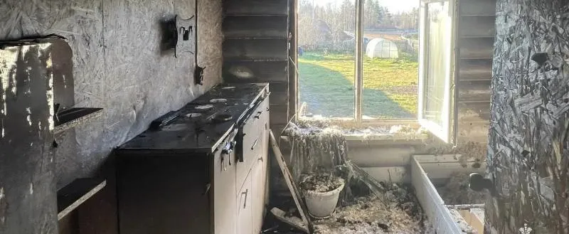 Мать с тремя детьми самостоятельно спаслись при пожаре в Мегре